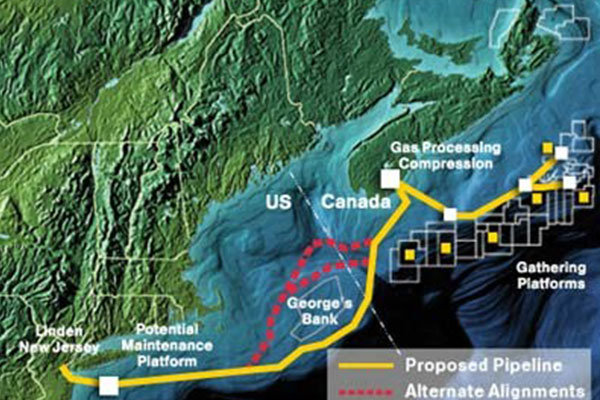 Blue Atlantic Transmission System - Study, Deliver high volumes of natural gas to the northeast United States market from potential natural gas offshore northeast Canada.